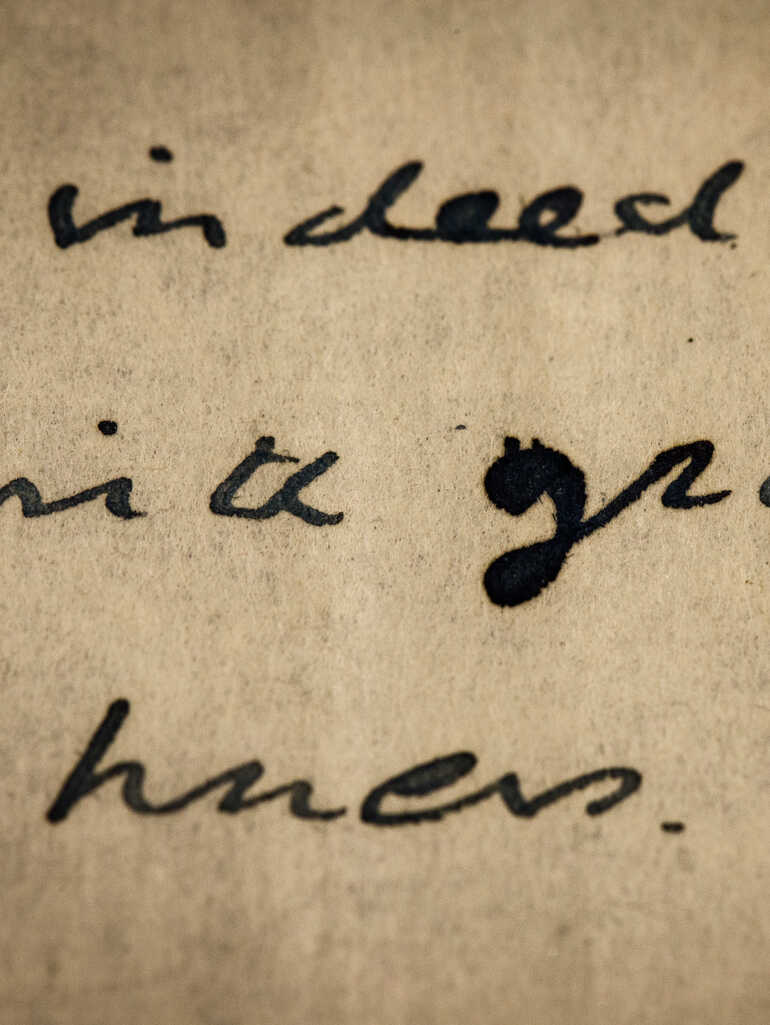 Close up of a handwritten letter