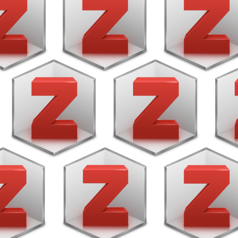 Zotero logo - The letter Z inside 3 walls of a 3-D cube that at first looks like a sheild