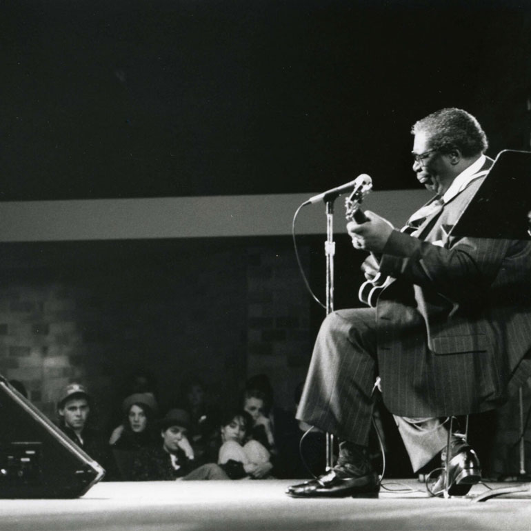 B.B. King playing guitar in OEC Auditorium